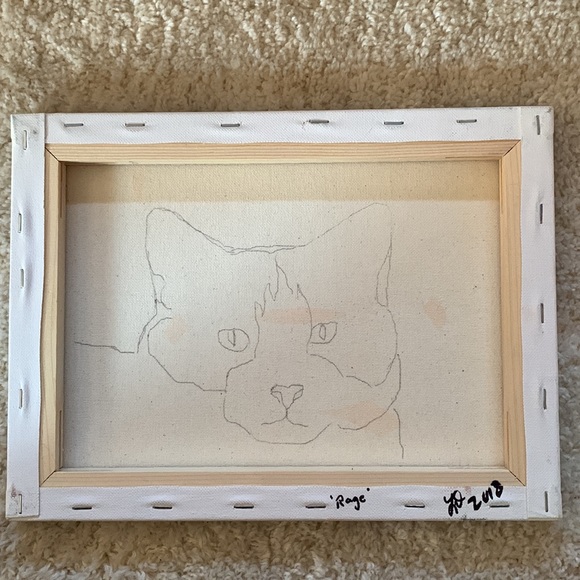 “RAGE”. Original acrylic painting 9 x 12 on canvas - Picture 2 of 2